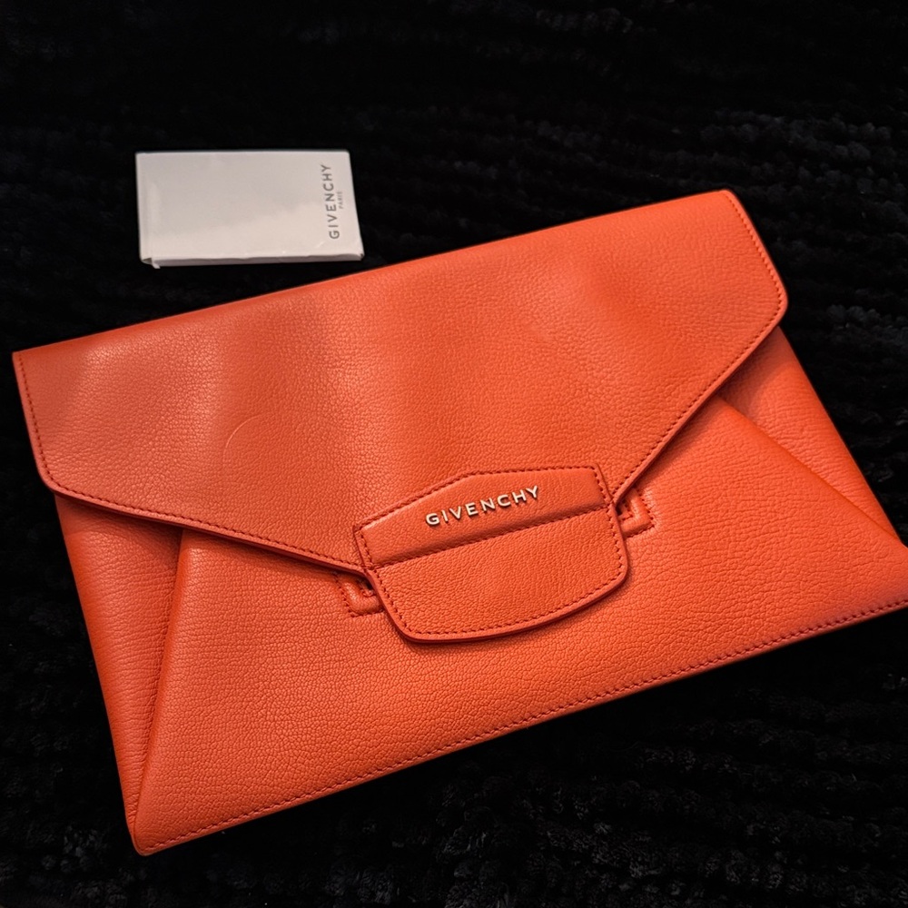 Givenchy Vibrant Orange Envelope Clutch